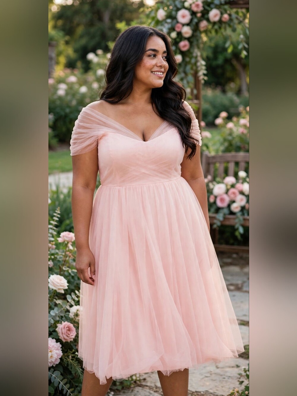 Torrid Pink Tulle Dress Draped Shoulder Fit & Flare Party Dress Blush Pink